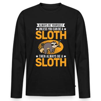 Sois toujours toi-même Sloth Faultier - T-shirt manches longues Premium bio Homme - noir - Devant - Nico (187cm)