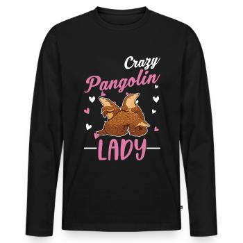 Pangolin fou Femme Pangolin - T-shirt manches longues Premium bio Homme - noir - Devant - Nico (187cm)