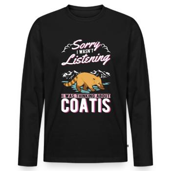 Coati Cadeau Proboscis Coati - T-shirt manches longues Premium bio Homme - noir - Devant - Nico (187cm)