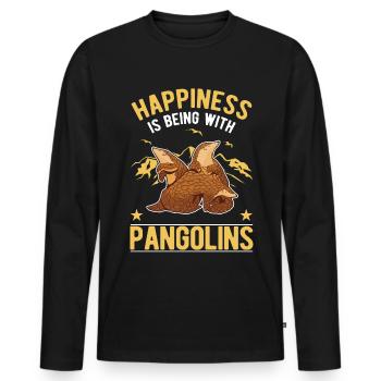 Pangolin Luck Pangolin - T-shirt manches longues Premium bio Homme - noir - Devant - Nico (187cm)