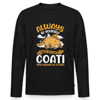 Soyez toujours vous-même Coati Nasenbär - T-shirt manches longues Premium bio Homme - noir - Devant - Nico (187cm)