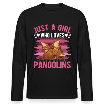 Pangolin Girl Pangolin - Men's Premium Organic Long Sleeve Shirt - black - Front - Nico (187cm)