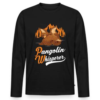 Pangolin Chuchoteur Pangolin - T-shirt manches longues Premium bio Homme - noir - Devant - Nico (187cm)