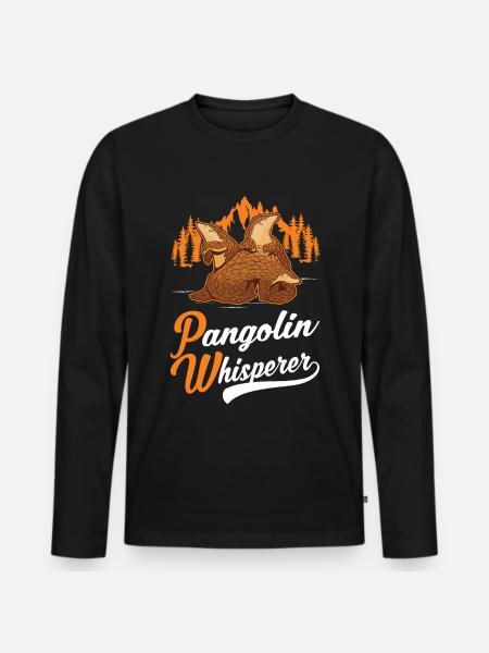 Pangolin Flüsterer Schuppentier - Männer Premium Bio Langarmshirt - Schwarz