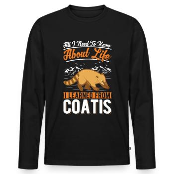 Coati Cadeau Proboscis Coati - T-shirt manches longues Premium bio Homme - noir - Devant - Nico (187cm)