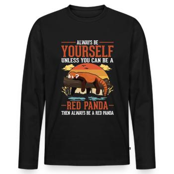 Roter Panda Geschenk Red Panda - Männer Premium Bio Langarmshirt - Schwarz - Vorne - Nico (187cm)