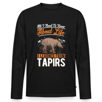 Tapir Gift Lowland Tapir Tapirdae - Men's Premium Organic Long Sleeve Shirt - black - Front - Nico (187cm)