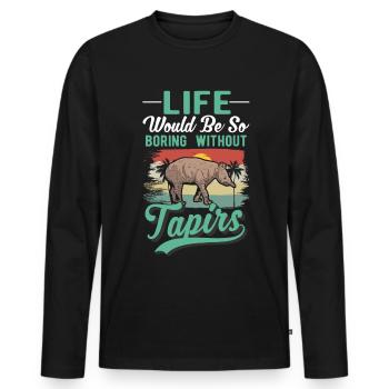 Tapir Gift Lowland Tapir Tapirdae Tapir - Men's Premium Organic Long Sleeve Shirt - black - Front - Nico (187cm)