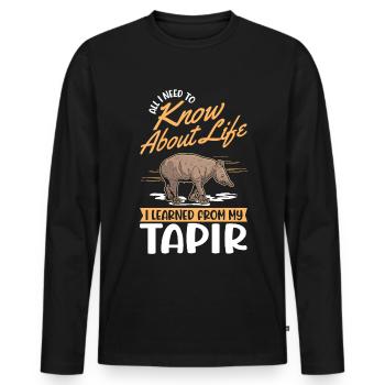 Tapir Lowland Tapir Tapirdae Tapir - Men's Premium Organic Long Sleeve Shirt - black - Front - Nico (187cm)