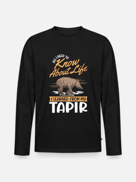 Tapir Flachlandtapir Tapirdae Tapir - Männer Premium Bio Langarmshirt - Schwarz