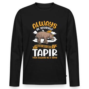 Always be yourself Tapir Lowland Tapir - Men's Premium Organic Long Sleeve Shirt - black - Front - Nico (187cm)