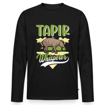 Tapir Whispering lowland tapir - Men's Premium Organic Long Sleeve Shirt - black - Front - Nico (187cm)