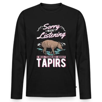 Tapir Gift Lowland Tapir Tapirdae Tapir - Men's Premium Organic Long Sleeve Shirt - black - Front - Nico (187cm)