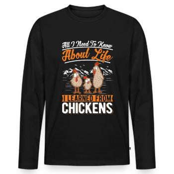 Chickens Farmer Chicken Gift Farmer - Men's Premium Organic Long Sleeve Shirt - black - Front - Nico (187cm)