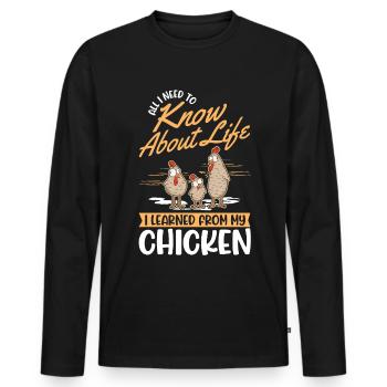 Chickens Chicken Breeding Chicken Farmer - Men's Premium Organic Long Sleeve Shirt - black - Front - Nico (187cm)