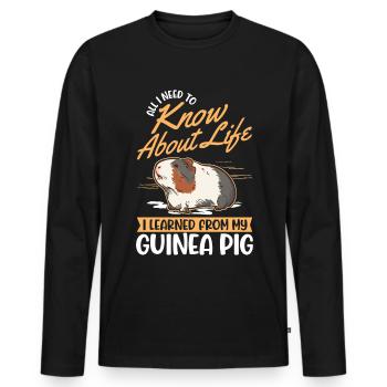 Cochon d’Inde Cadeau Cochon d’Inde Cochon d’Inde - T-shirt manches longues Premium bio Homme - noir - Devant - Nico (187cm)