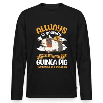 Cochon d’Inde Cadeau Cochon d’Inde - T-shirt manches longues Premium bio Homme - noir - Devant - Nico (187cm)