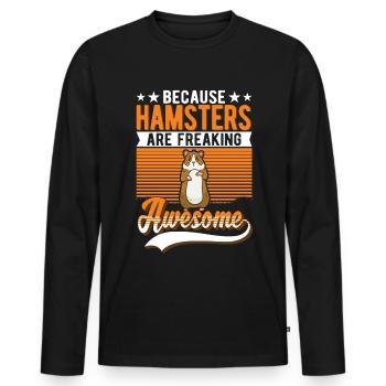 Hamster Gift Dwarf Hamster Golden Hamster - Men's Premium Organic Long Sleeve Shirt - black - Front - Nico (187cm)