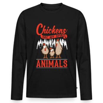 Hühner Spirit Animal Poulet Hühnchen - T-shirt manches longues Premium bio Homme - noir - Devant - Nico (187cm)