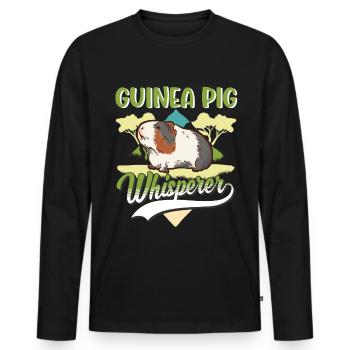 Guinea pig whisperer - Men's Premium Organic Long Sleeve Shirt - black - Front - Nico (187cm)