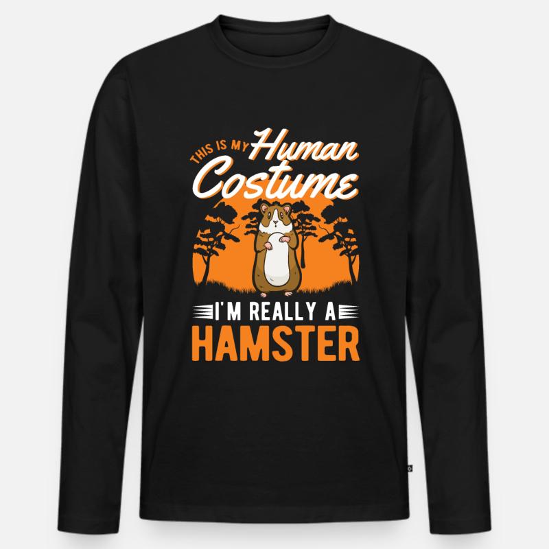 Hamster Kostüm Hamsterrad Goldhamster - Männer Premium Bio Langarmshirt - Schwarz