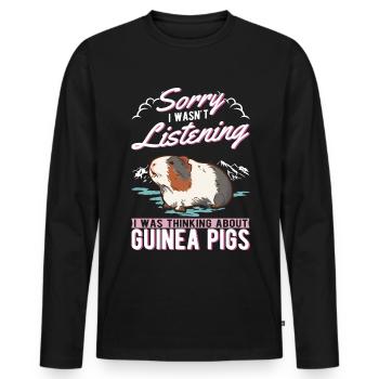 Guinea Pig Gift Guinea Pig - Men's Premium Organic Long Sleeve Shirt - black - Front - Nico (187cm)