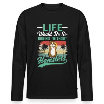 Hamster Owner Golden Hamster Hamster - Men's Premium Organic Long Sleeve Shirt - black - Front - Nico (187cm)