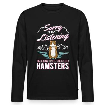 Hamster Hamsterrad Goldhamster Hamster - Männer Premium Bio Langarmshirt - Schwarz - Vorne - Nico (187cm)