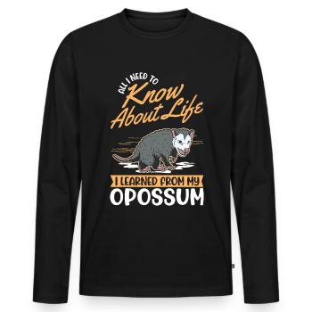 Opossum Cadeau Marsupial Opossum - T-shirt manches longues Premium bio Homme - noir - Devant - Nico (187cm)