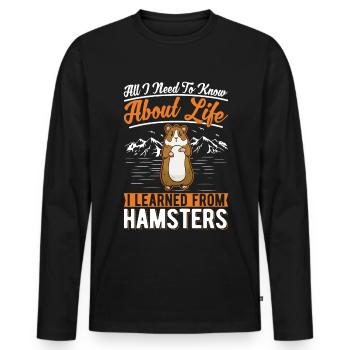 Hamster Gift Hamster Wheel Golden Hamster - Men's Premium Organic Long Sleeve Shirt - black - Front - Nico (187cm)