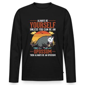 Opossum Cadeau Marsupial Opossum - T-shirt manches longues Premium bio Homme - noir - Devant - Nico (187cm)