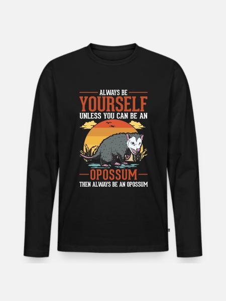 Opossum Geschenk Possum Beutelratte - Männer Premium Bio Langarmshirt - Schwarz
