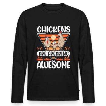 Chickens Farmer Chicken Gift Farmer - Men's Premium Organic Long Sleeve Shirt - black - Front - Nico (187cm)
