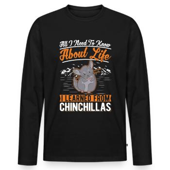 Chinchilla Gift Woolly Mouse Short-tailed Chinchilla - Men's Premium Organic Long Sleeve Shirt - black - Front - Nico (187cm)