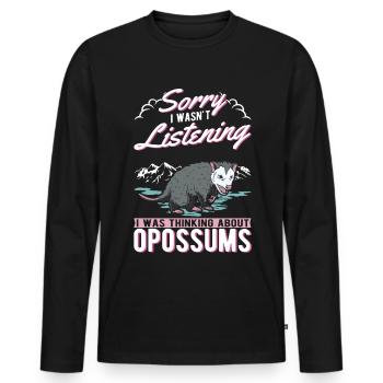 Opossum Cadeau Marsupial Opossum - T-shirt manches longues Premium bio Homme - noir - Devant - Nico (187cm)