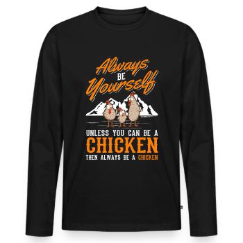 Chickens Chicken Breeding Chicken Farmer - Men's Premium Organic Long Sleeve Shirt - black - Front - Nico (187cm)