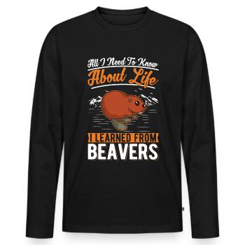 Beaver Gift Beaver Dam - T-shirt manches longues Premium bio Homme - noir - Devant - Nico (187cm)