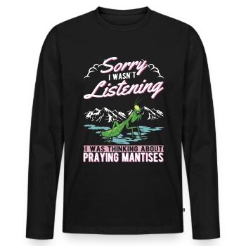 Praying Mantis Gift Mantis Mantis Mantis Mantis - Men's Premium Organic Long Sleeve Shirt - black - Front - Nico (187cm)