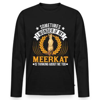 Erdmännchen Surikat Meerkat - Männer Premium Bio Langarmshirt - Schwarz - Vorne - Nico (187cm)