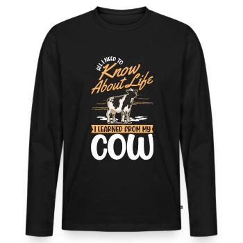 Vache Éleveurs de bovins Éleveurs Vaches Éleveur - T-shirt manches longues Premium bio Homme - noir - Devant - Nico (187cm)