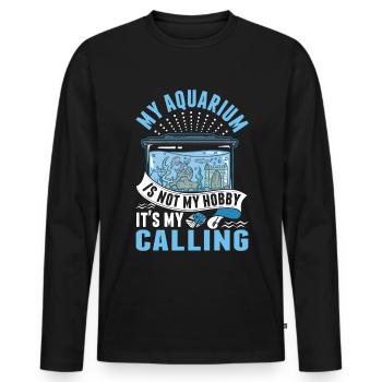 Aquarium Hobby Aquaristics Aquarist Aquarist - Men's Premium Organic Long Sleeve Shirt - black - Front - Nico (187cm)