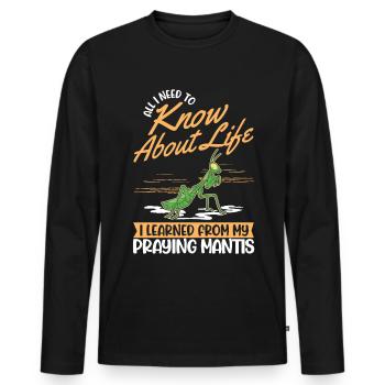 Gottesanbeterin Mantis Fangschrecke - Männer Premium Bio Langarmshirt - Schwarz - Vorne - Nico (187cm)