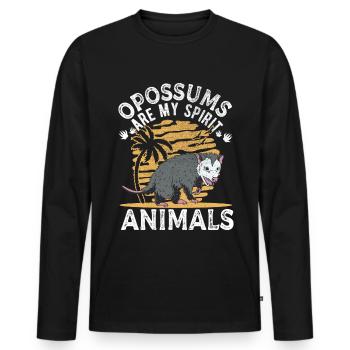 Opossum Spirit Animal Possum Marsupial - T-shirt manches longues Premium bio Homme - noir - Devant - Nico (187cm)