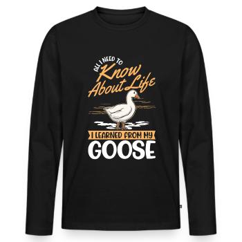 Geese Gift Goose Lovers Goose Breeders - Men's Premium Organic Long Sleeve Shirt - black - Front - Nico (187cm)