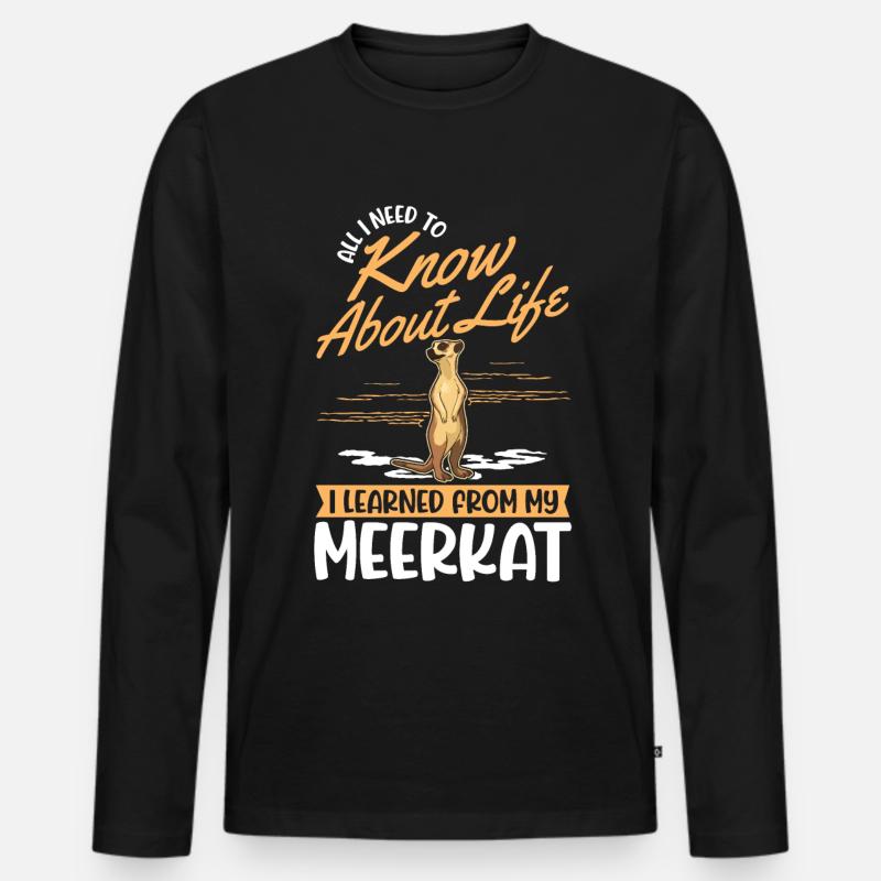 Erdmännchen Meerkat - Männer Premium Bio Langarmshirt - Schwarz