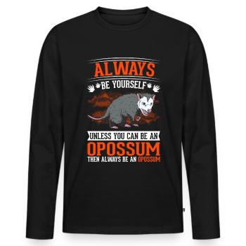 Opossum Cadeau Marsupial Opossum - T-shirt manches longues Premium bio Homme - noir - Devant - Nico (187cm)
