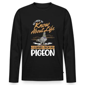 Taube Taubenzüchter Stadttaube Brieftaube - Männer Premium Bio Langarmshirt - Schwarz - Vorne - Nico (187cm)