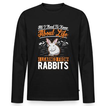Lapin lapin lapin lapin - T-shirt manches longues Premium bio Homme - noir - Devant - Nico (187cm)