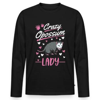 Opossum fou Femme Marsupial de l’opossum - T-shirt manches longues Premium bio Homme - noir - Devant - Nico (187cm)