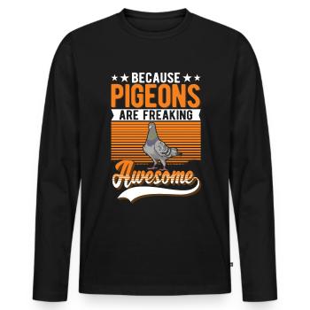 Tauben Taubenzucht Taubenzüchter - Männer Premium Bio Langarmshirt - Schwarz - Vorne - Nico (187cm)